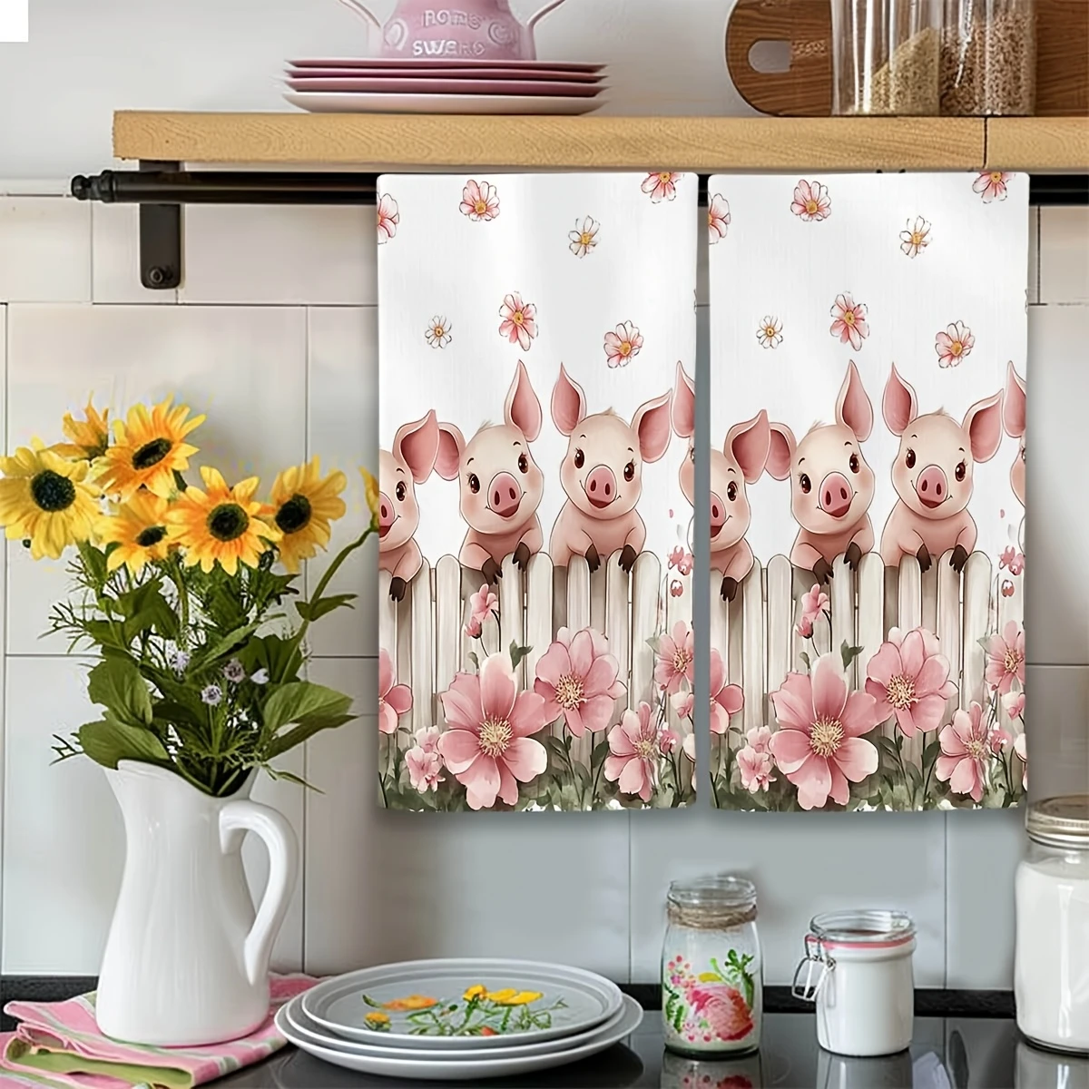 Assorted Country Themed Decorative Tea Towels / Hand Towels 