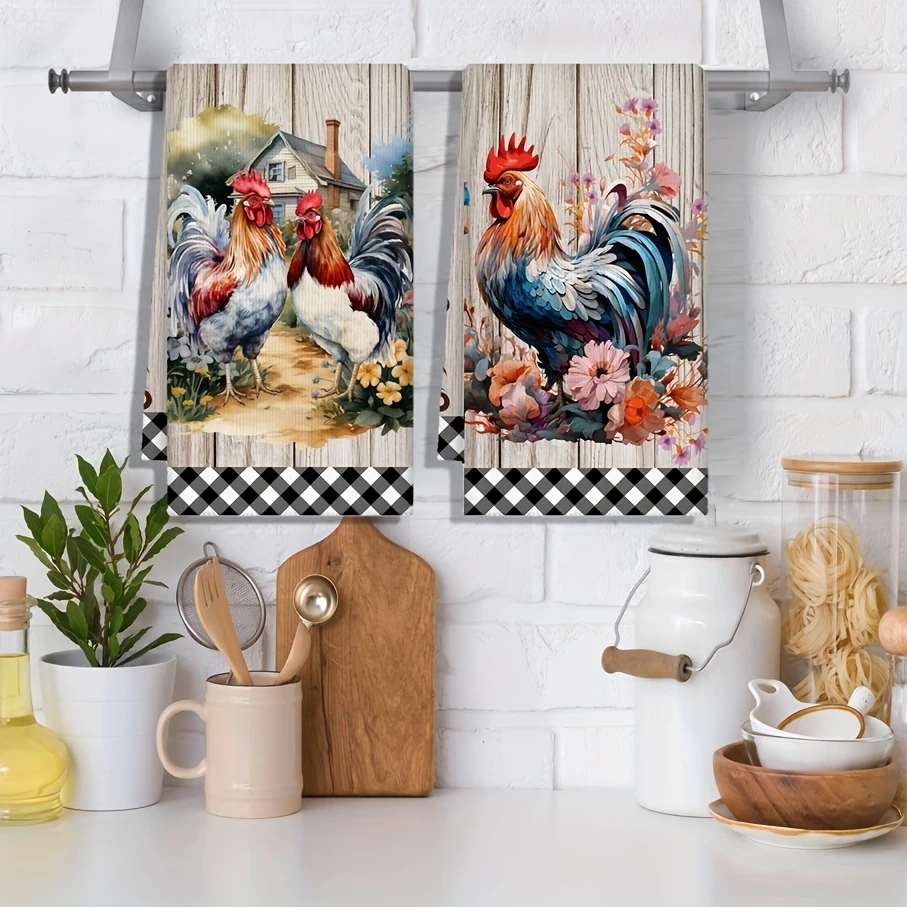Assorted Country Themed Decorative Tea Towels / Hand Towels 