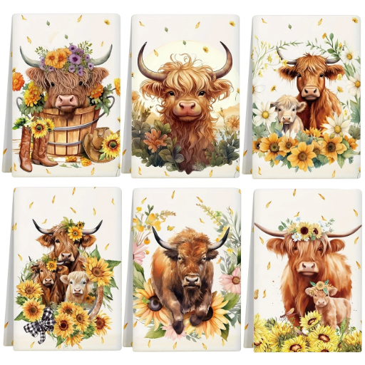 Assorted Country Themed Decorative Tea Towels / Hand Towels