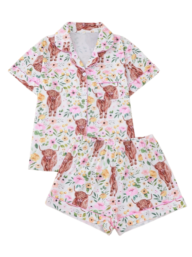 Country Themed Ladies PJ Set Shorts