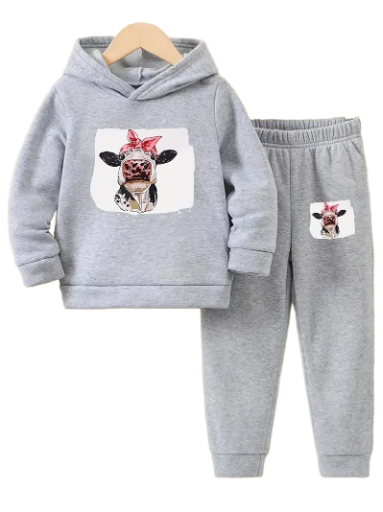 Girls Cow Winter Sets
