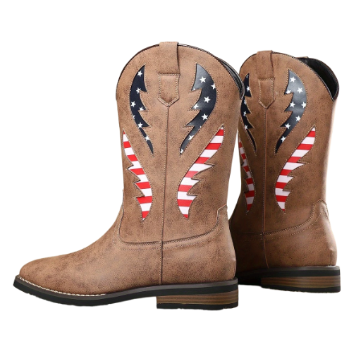 Premium Mens American Flag Cowboy Boots