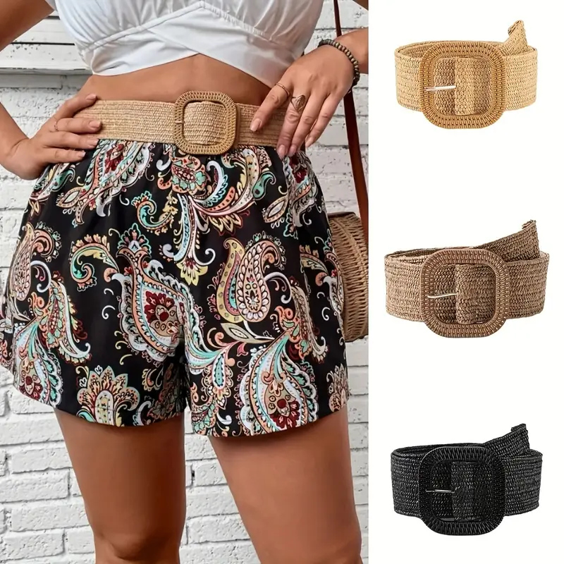 Ladies Square Woven Belts 4 colours 
