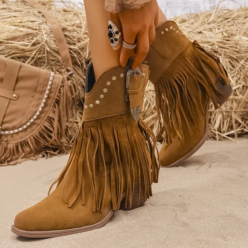 Ladies Fringe Western Boots