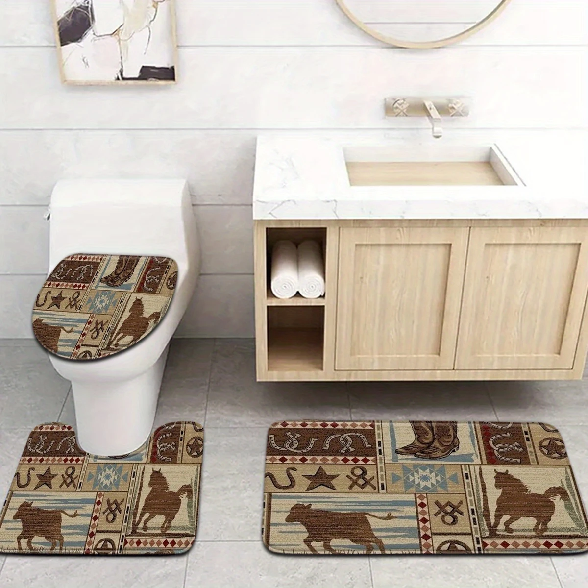 Country Bathroom Rug Set