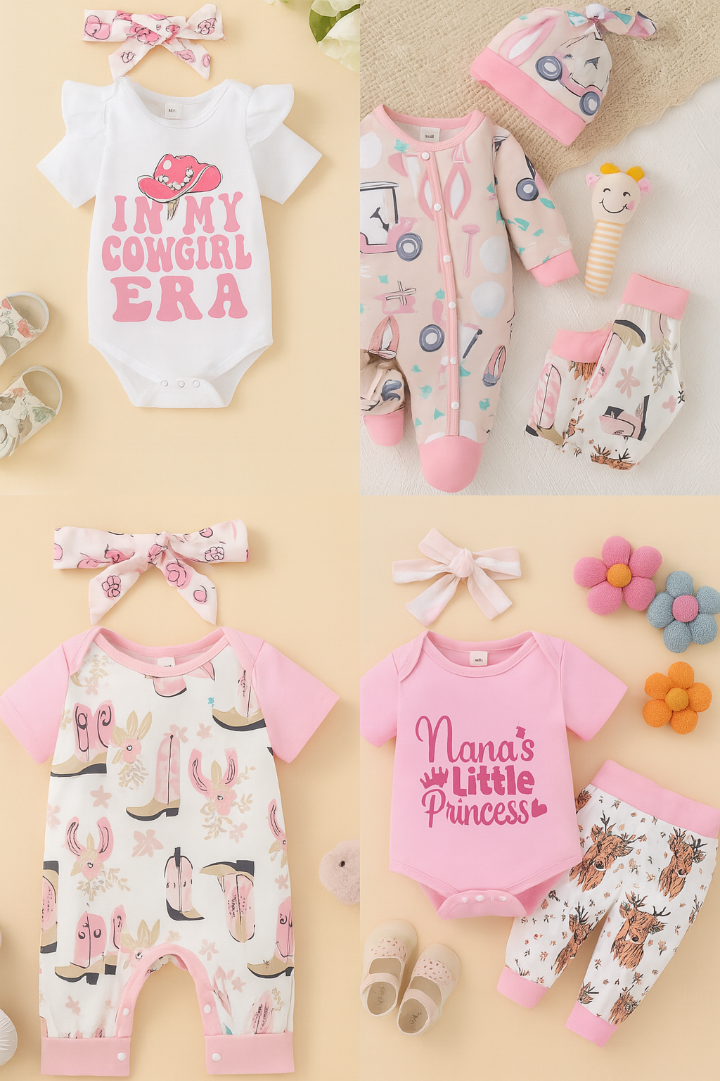 Assorted Baby Country Romper Sets 