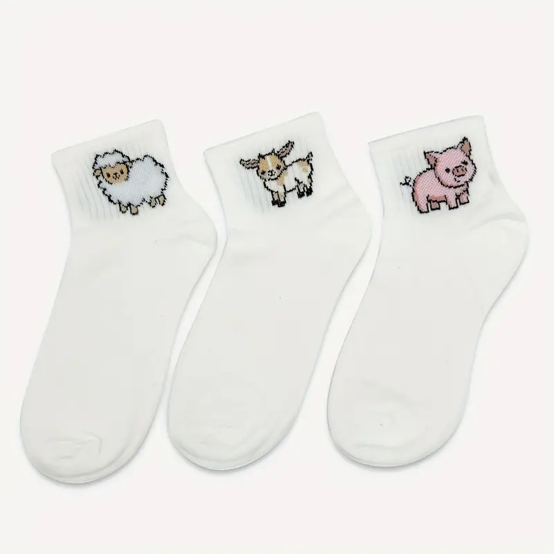 Cute Farm Animal Ladies Ankle Socks Gift Set