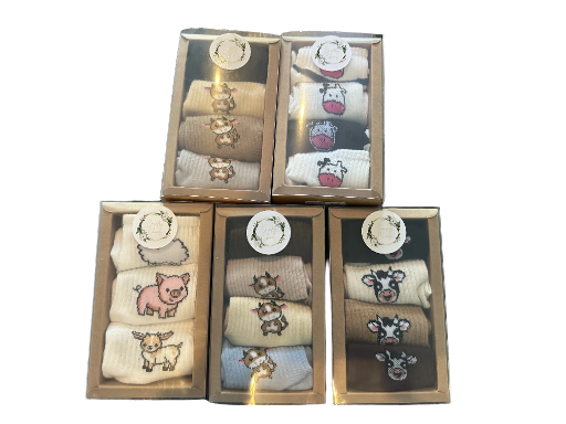 Cute Farm Animal Ladies Ankle Socks Gift Set