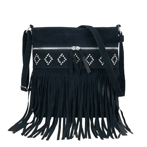 Black Fringe Crossbody Bag