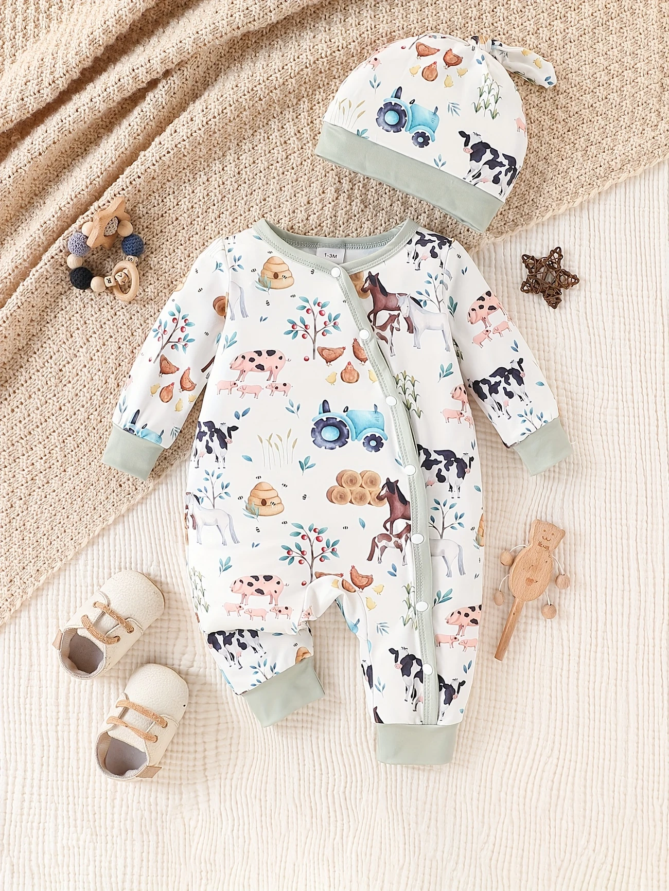 Baby Farm-Themed Romper Set