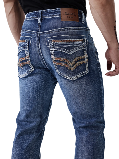 Men's Embroidered Denim Jeans