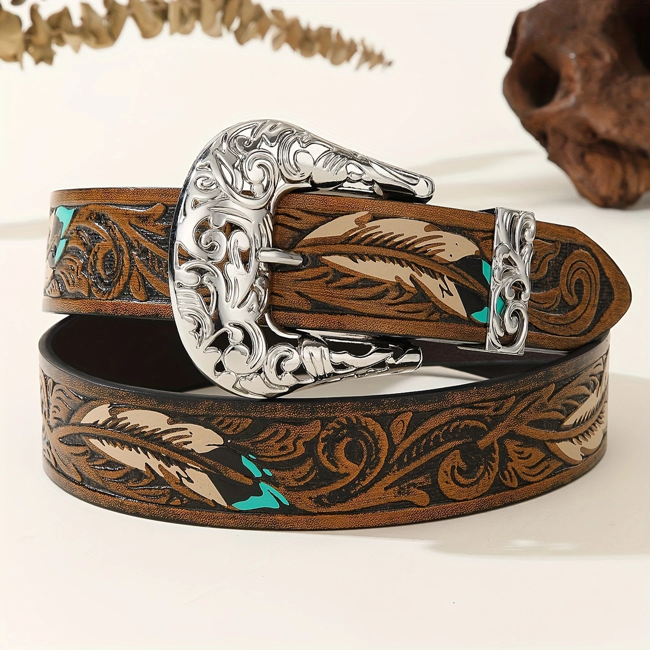 Ladies Western Feather Belt