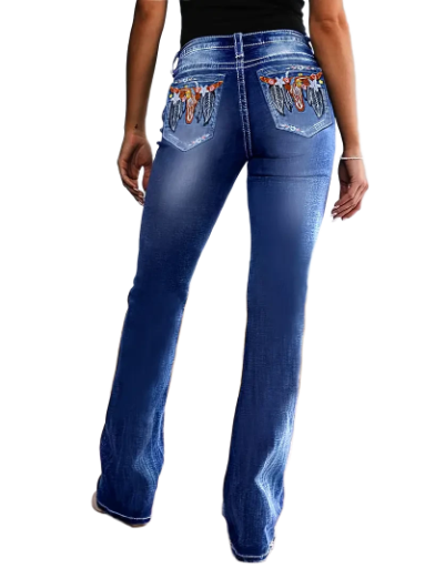 Embroidered Bootcut Jeans