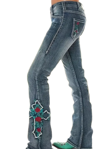 Embroidered Bootcut Jeans