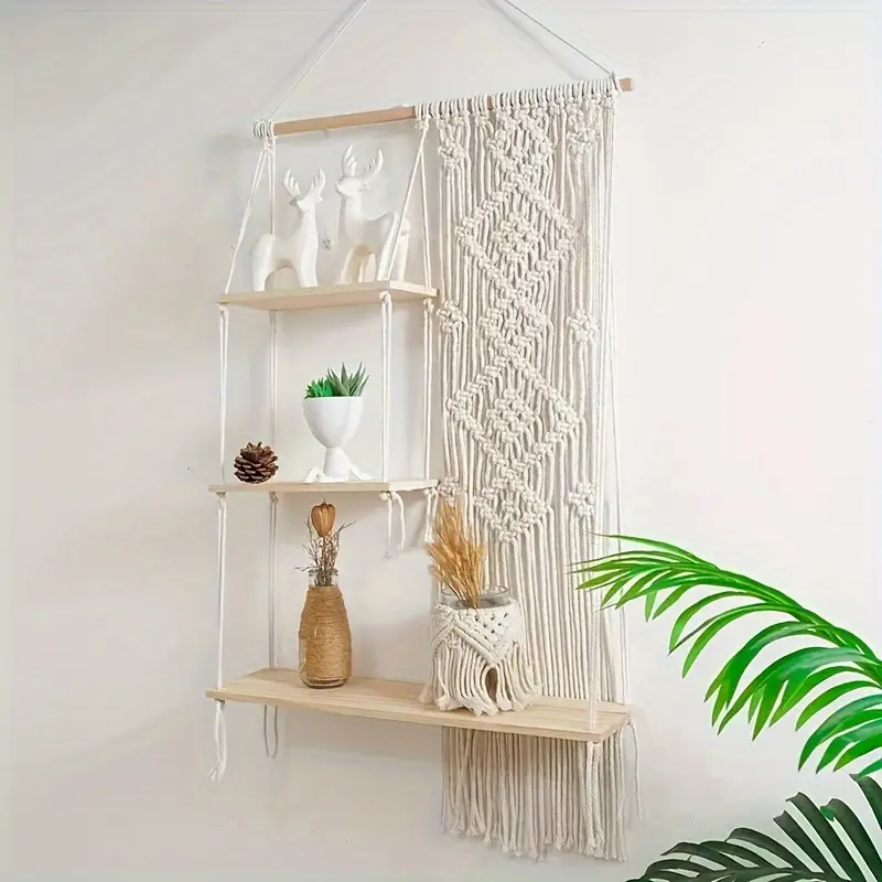 Bohemian Macrame Wall Shelf