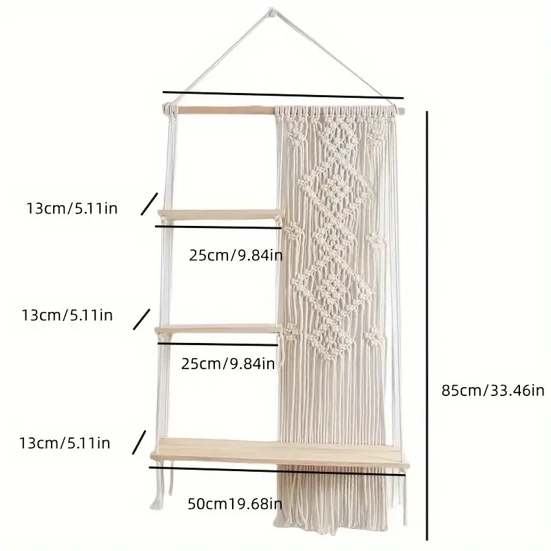 Bohemian Macrame Wall Shelf