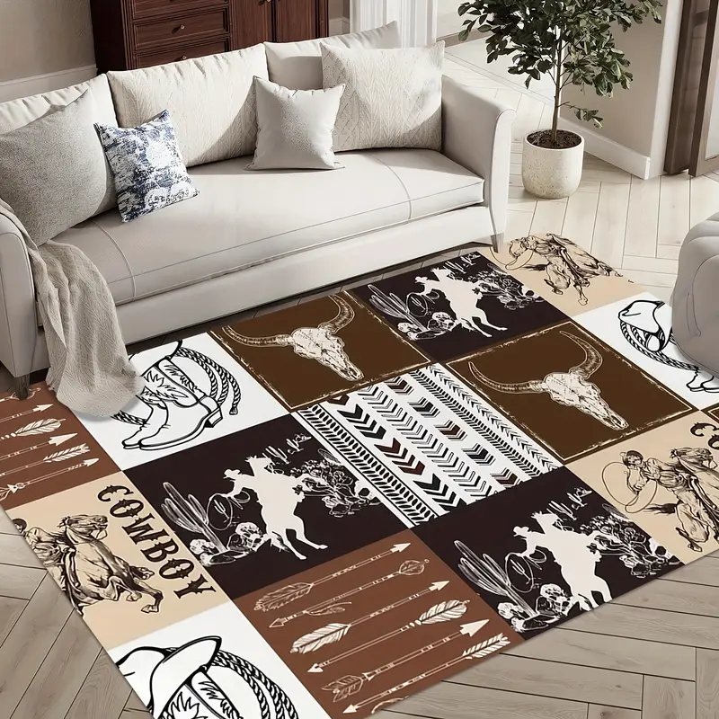 Western Cowboy Themed Rug