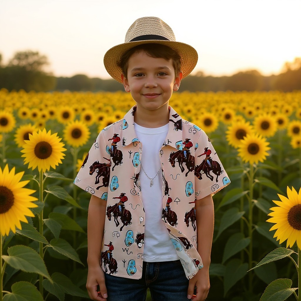 Kids' Cowboy Print Shirt
