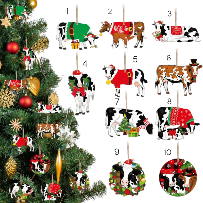 Christmas Cow Ornaments
