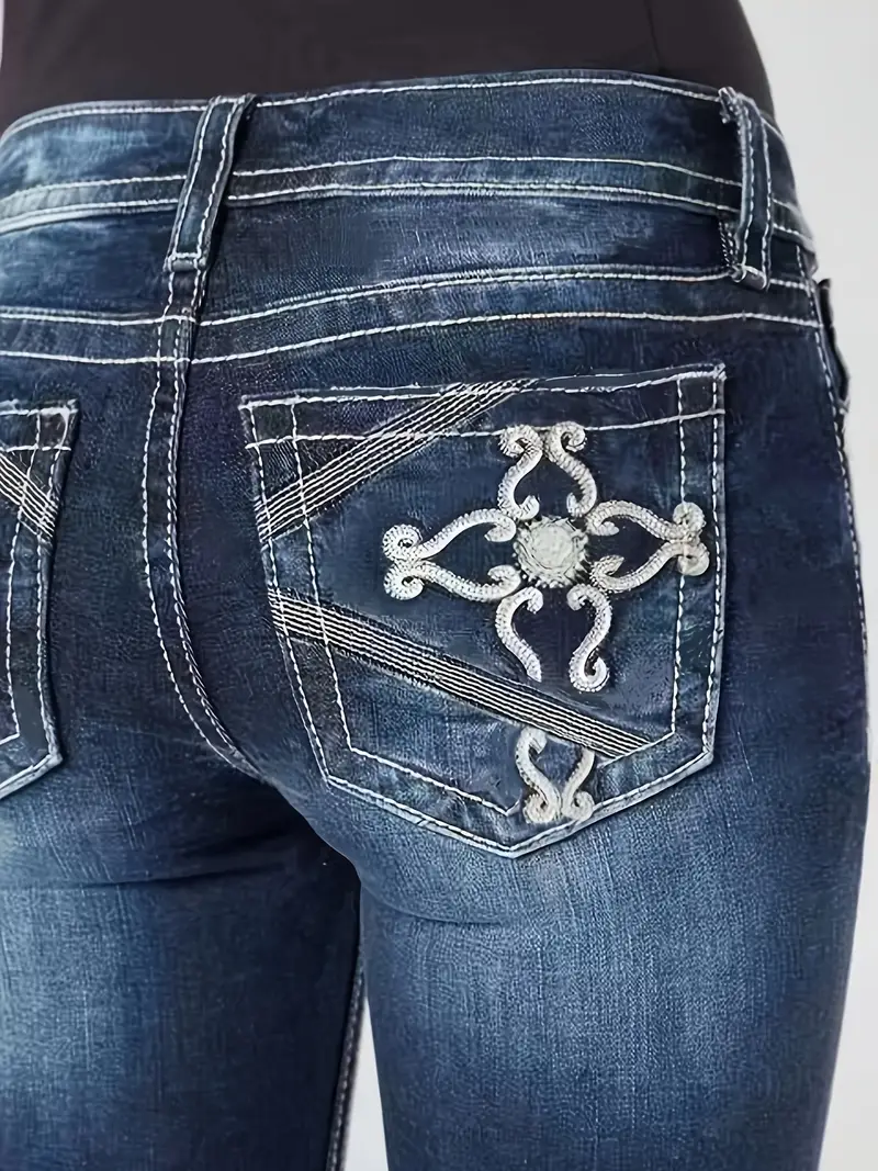Embroidered Bootcut Jeans