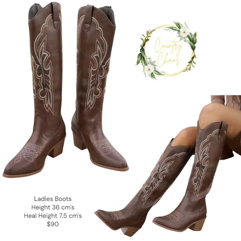 Ladies Brown Cowgirl Boots