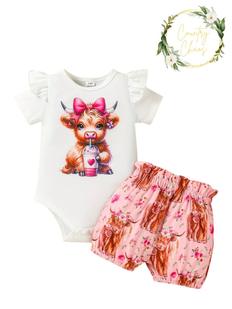 Highland Cow Baby Outfit