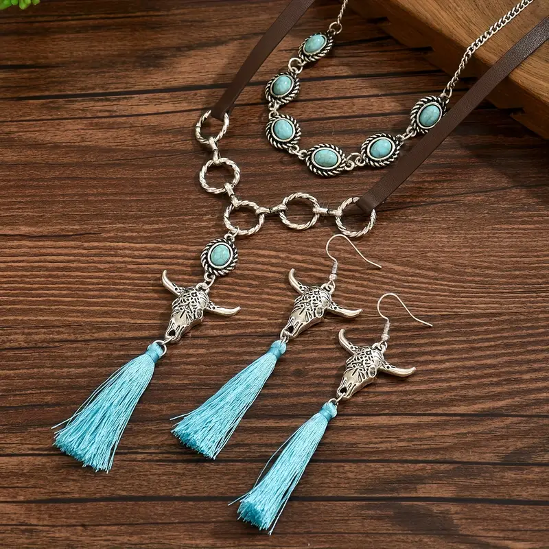 Turquoise Boho Jewellery Set