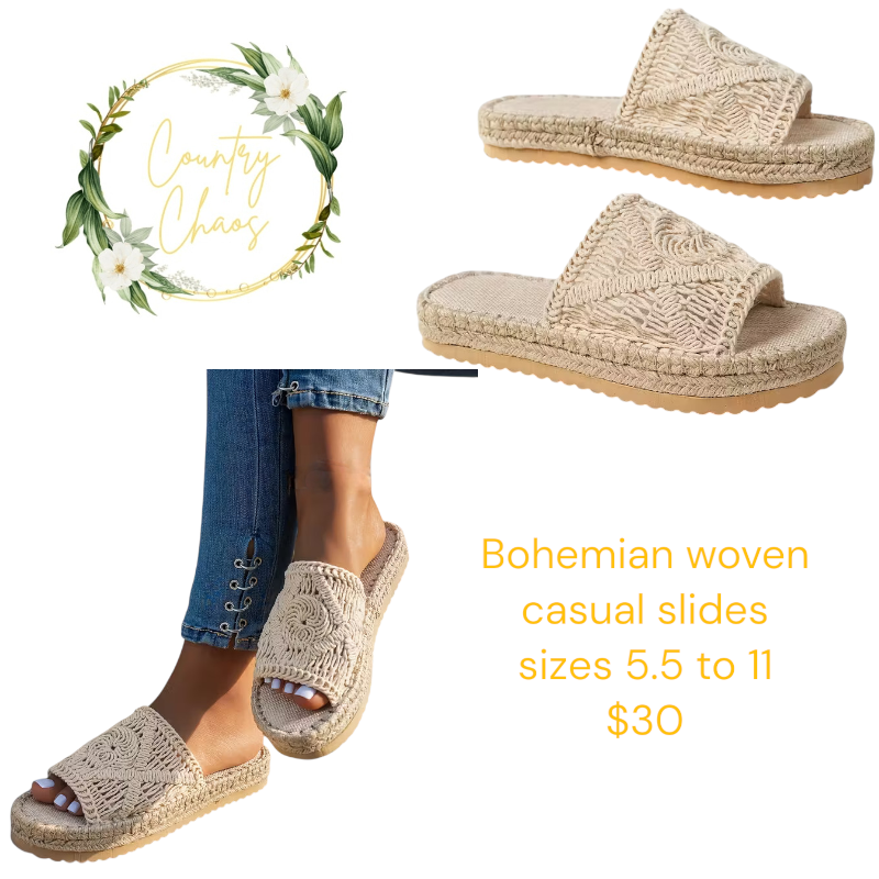Bohemian Woven Casual Slides