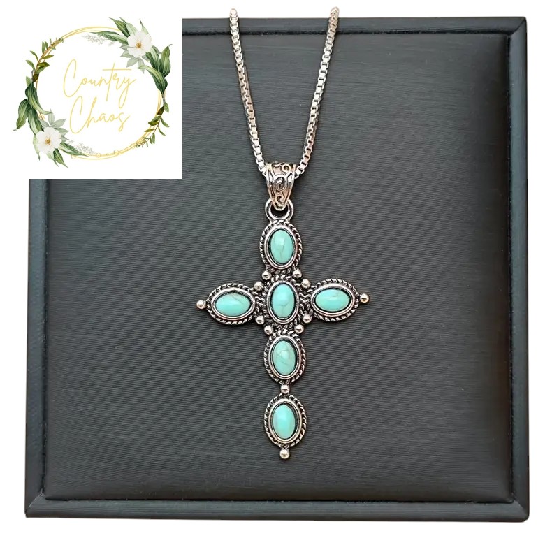 Turquoise Cross Necklace