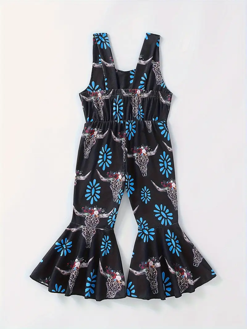 Girls Flared Country Overalls 3 Different Prints 