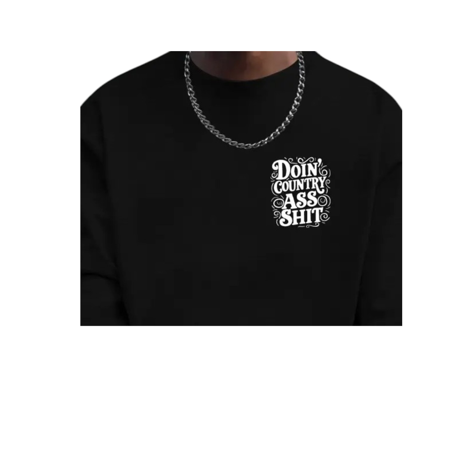 Country Style Graphic T-Shirt Black 