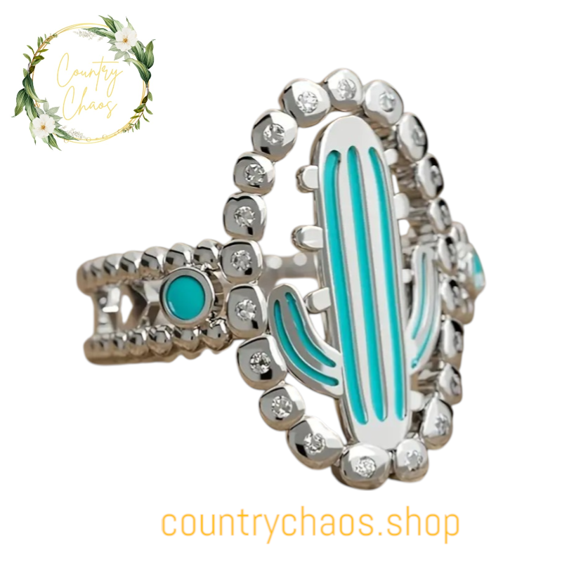 Cactus Turquoise Statement Ring