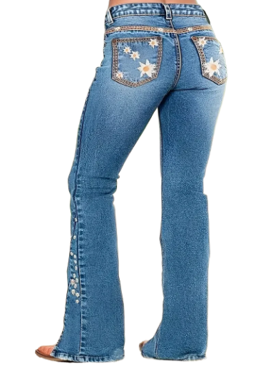 Embroidered Flare Jeans