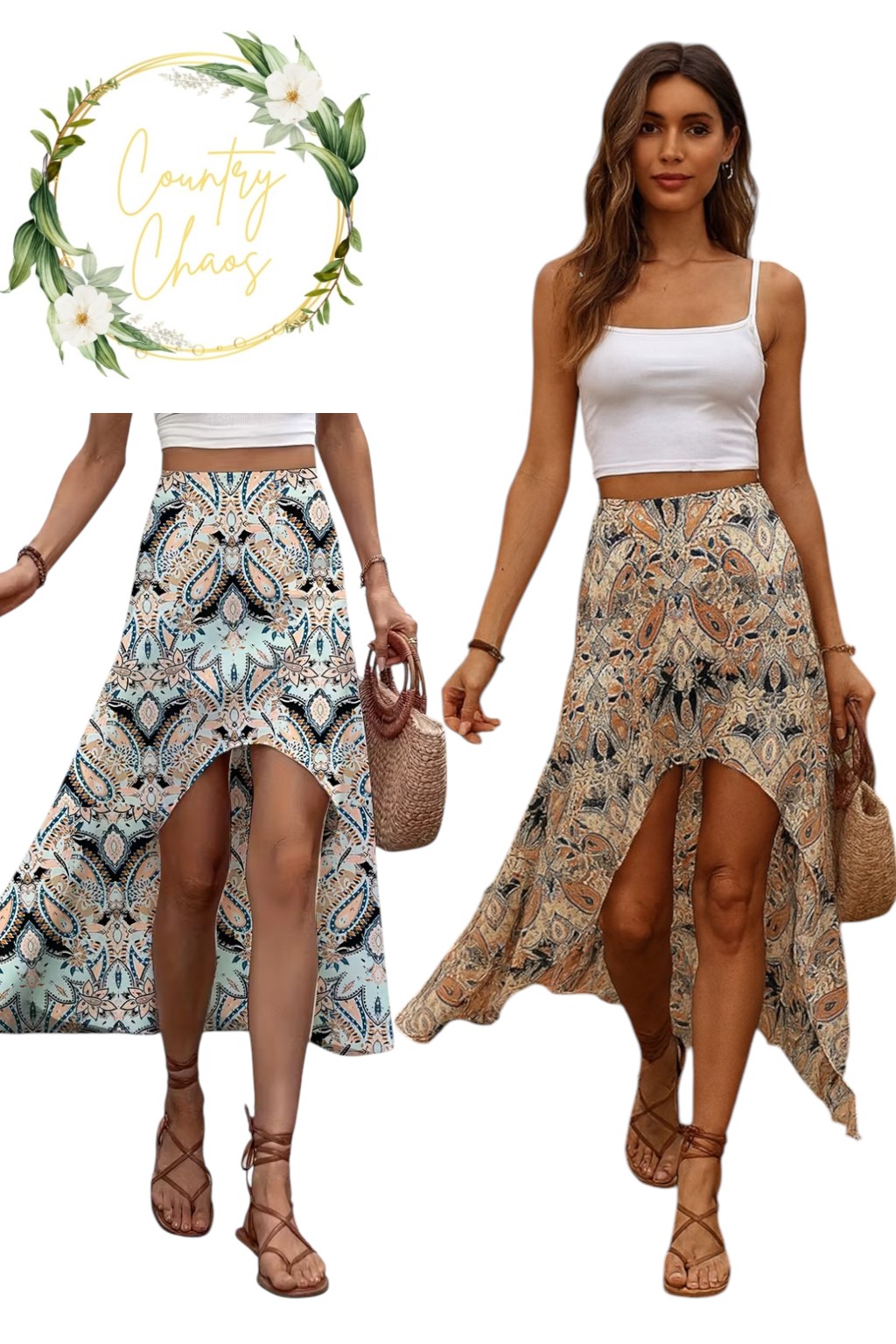 Boho High-Low Maxi Skirt