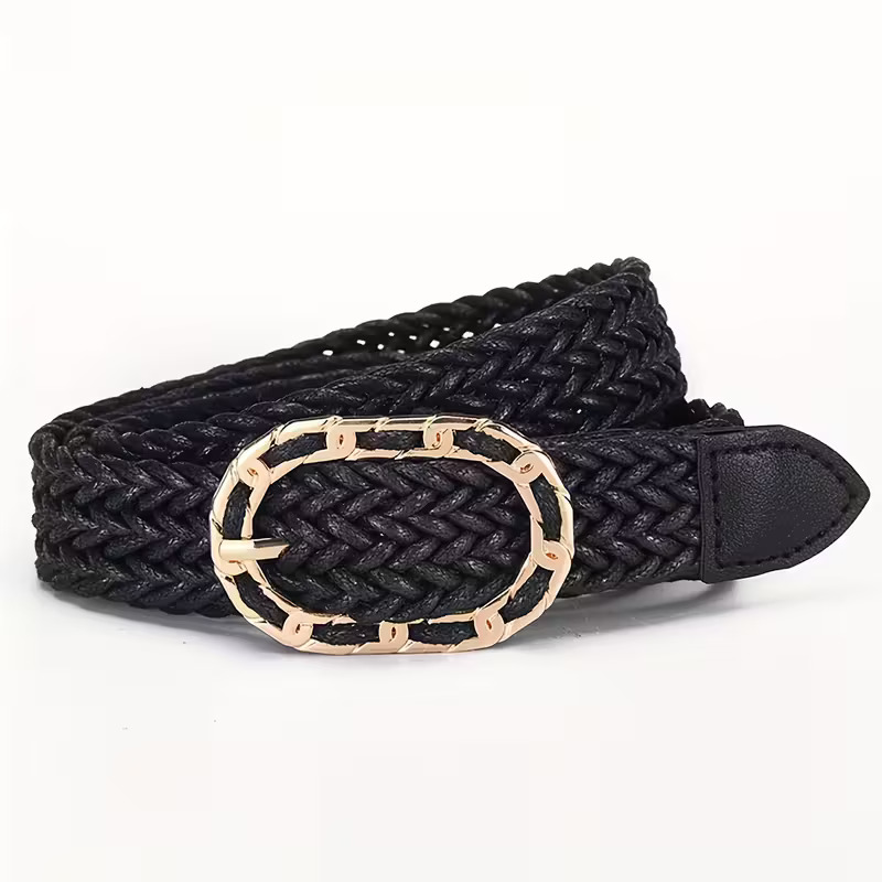 Bohemian Woven Belt with gold buckle 