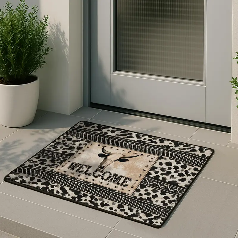 Cow Print Welcome Doormat