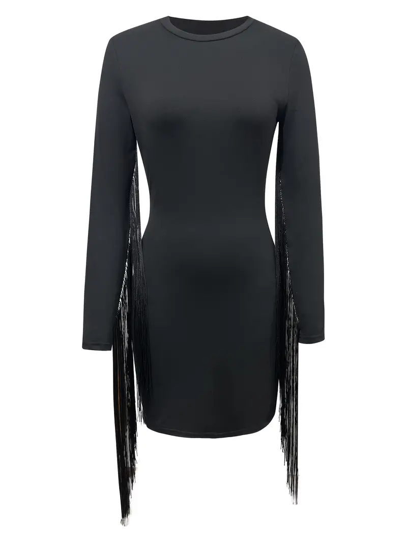 Ladies Black Western Fringe Dress 