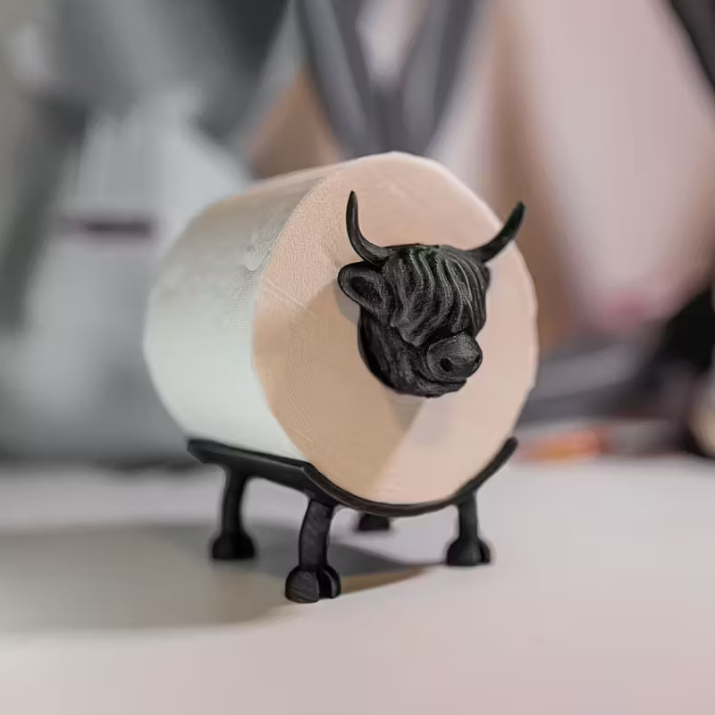 Bull-Shaped Toilet Paper Holder