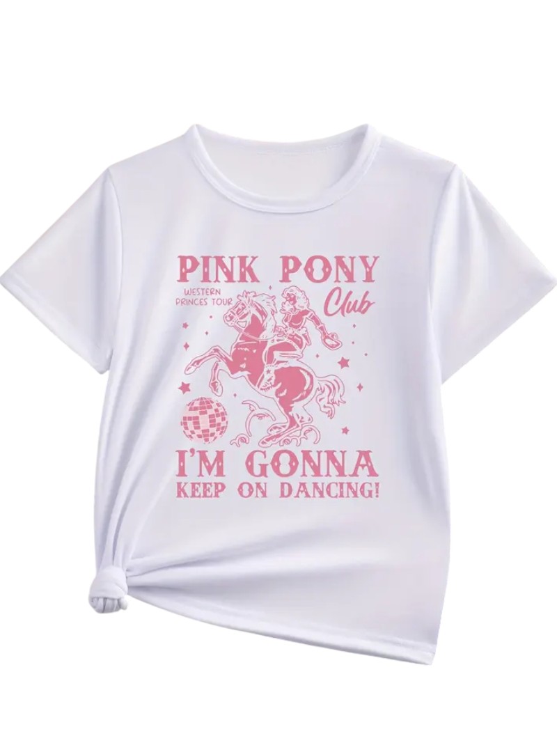 Girls Pink Pony Club Graphic T-Shirt