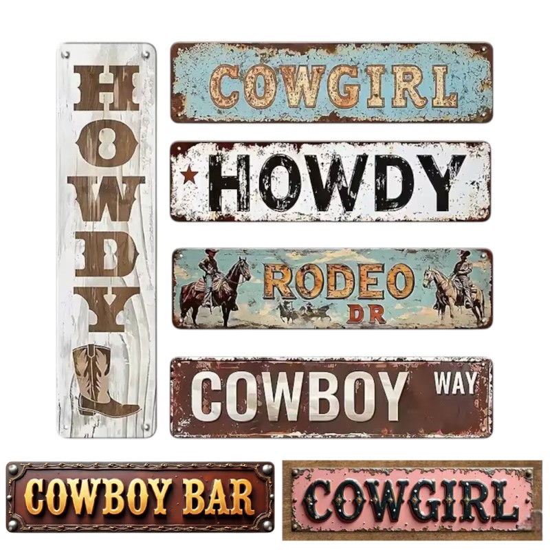 Western Vintage Metal Signs