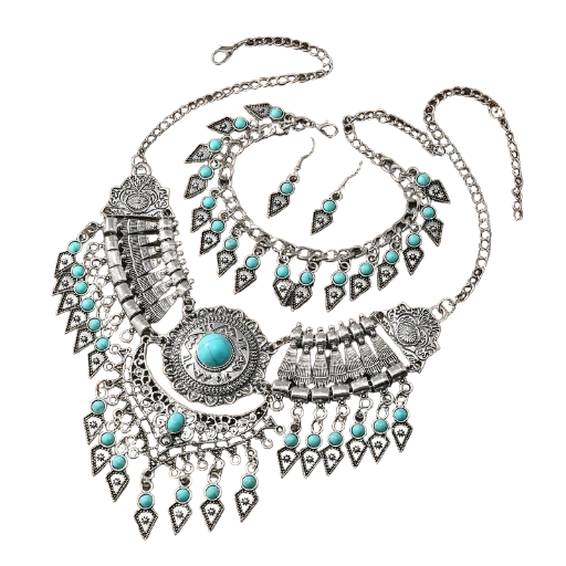 Bohemian Turquoise Statement Jewellery Set
