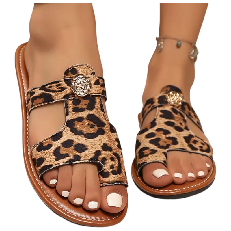 Leopard Print Open Toe Sandals