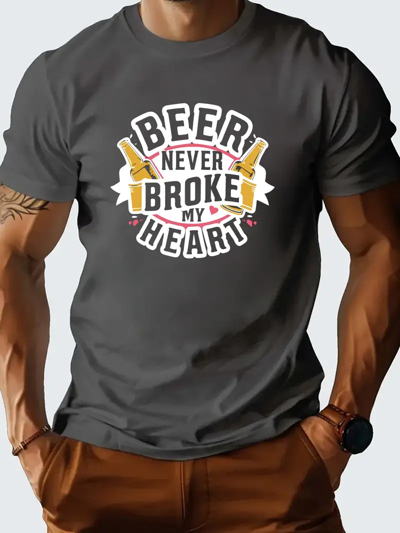 Mens Beer Never Broke My Heart T-Shirt
