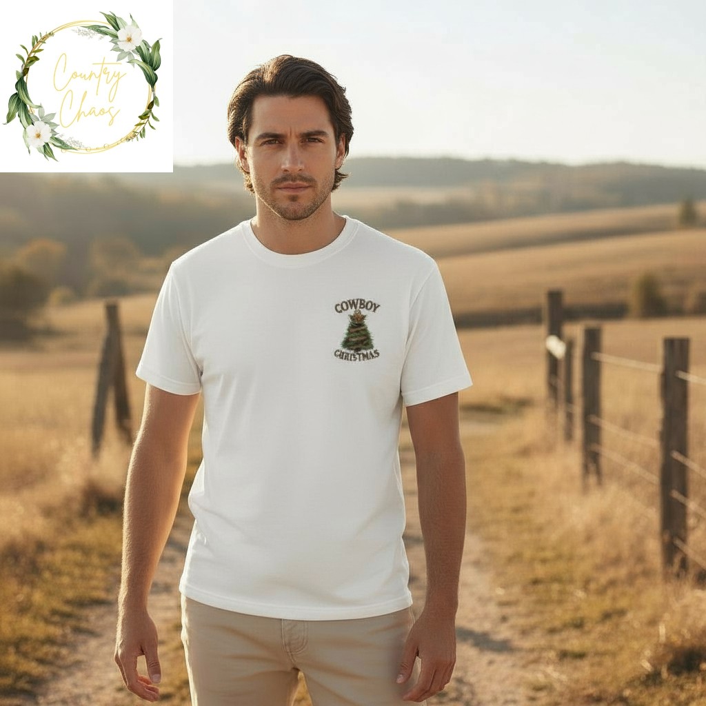 Mens Cowboy Christmas T-shirt