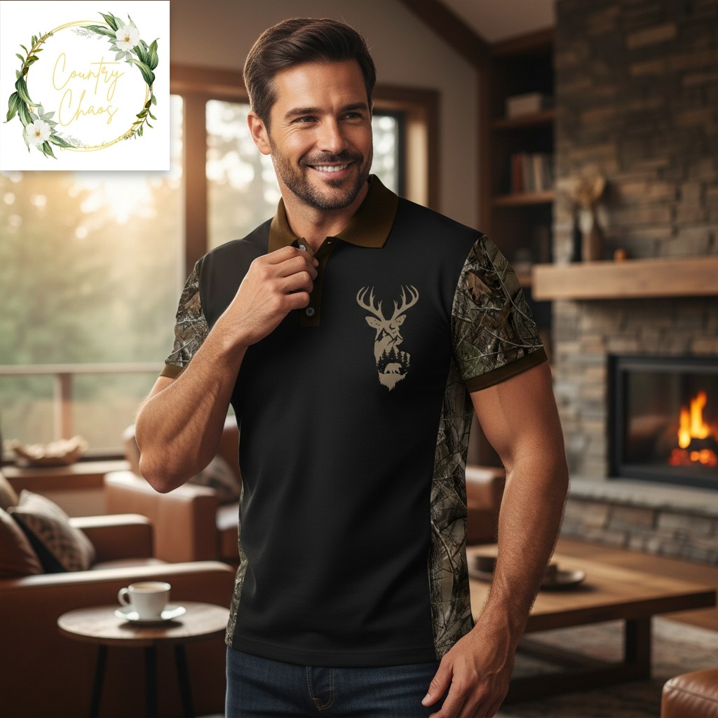 Men's Camo Hunting Polo Shirt