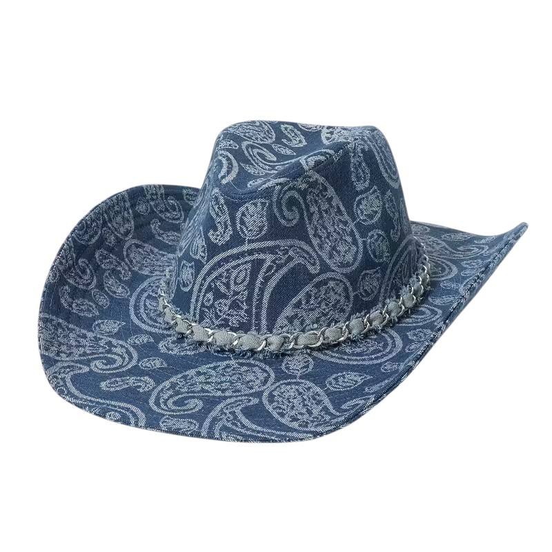 Paisley Denim Cowboy Hat