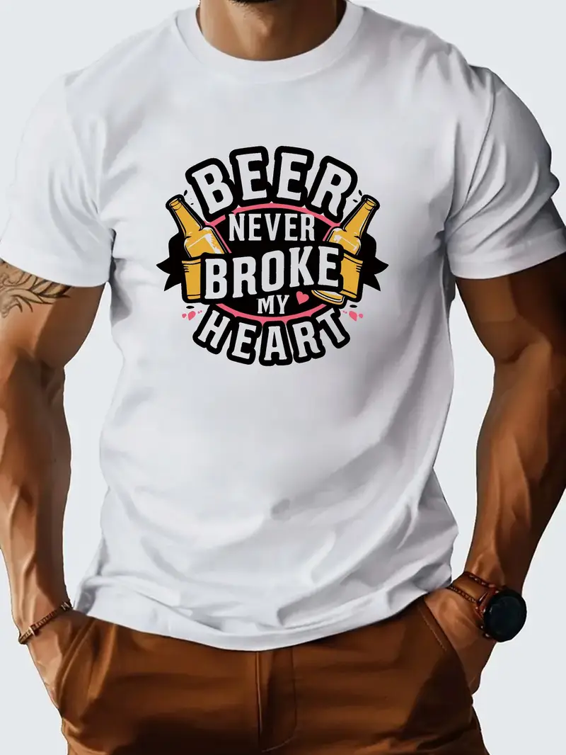 Mens Beer Never Broke My Heart T-Shirt