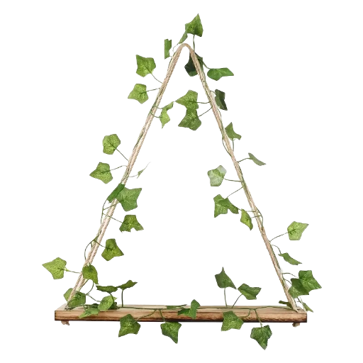 Triangle Hanging Shelf With Light Up Vine 