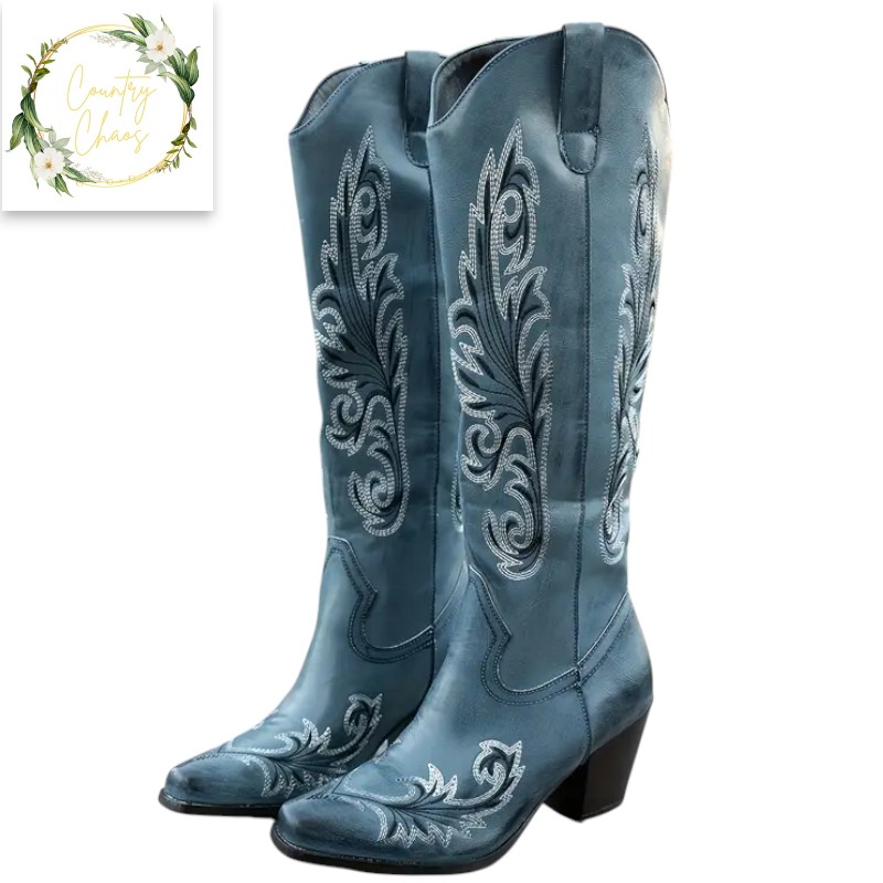 Blue Western Cowgirl Boots