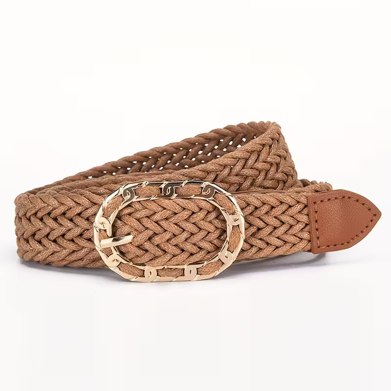 Bohemian Woven Belt with gold buckle 